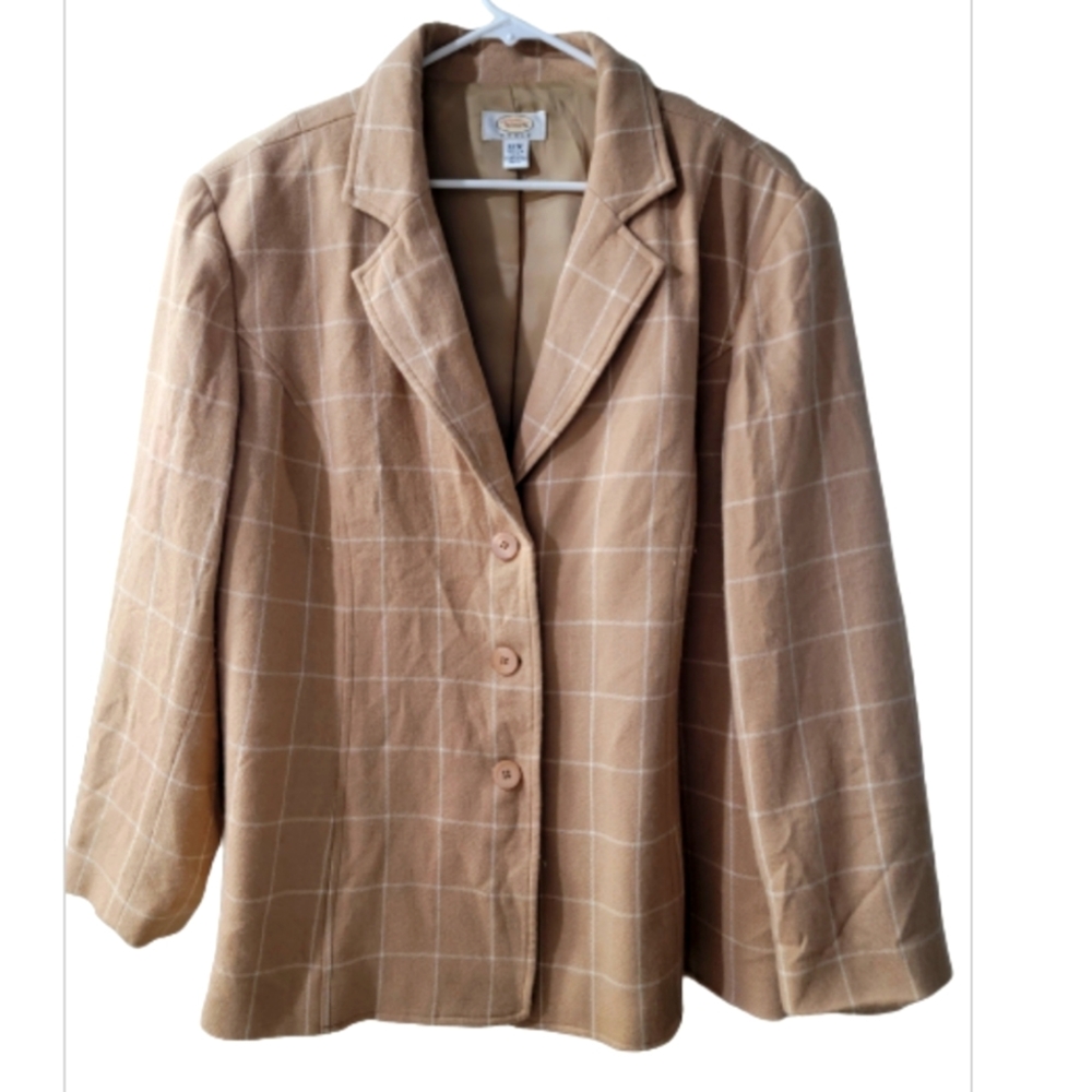Talbots lined check plaid blazer